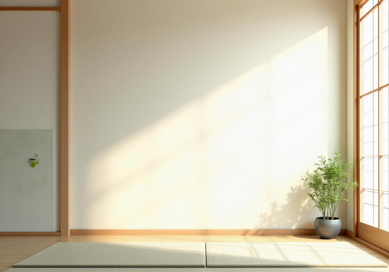 静かな和室での瞑想の風景